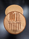 We The People Patriotic Wood Coaster Set – Handcrafted by U.S. Veterans