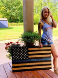 The Protector Thin Blue Line Handcrafted Patriotic Wall Flag – Made by U.S. Veterans