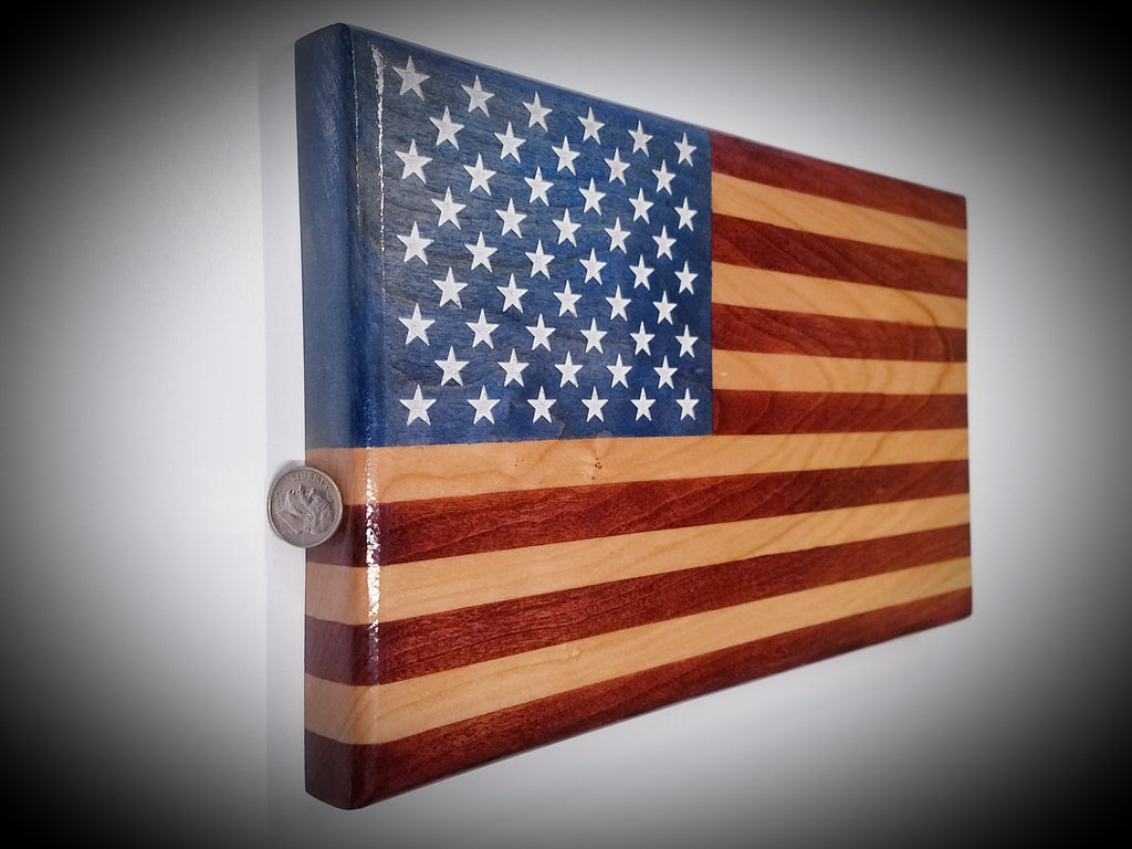 Young Glory Handcrafted Wooden Desktop Flag – Made by U.S. Veterans