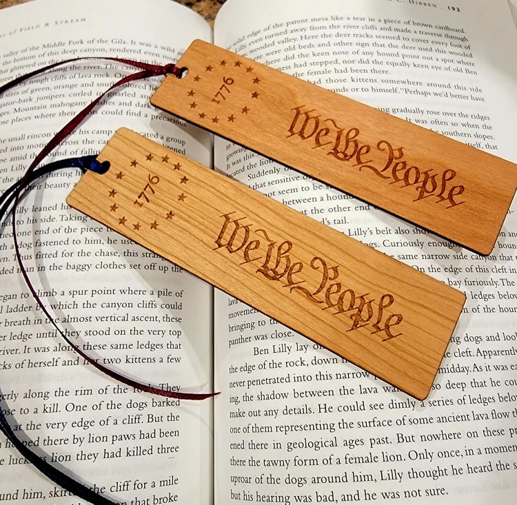 We The People Constitution Patriotic Wooden Bookmark Set – Handcrafted by U.S. Veterans