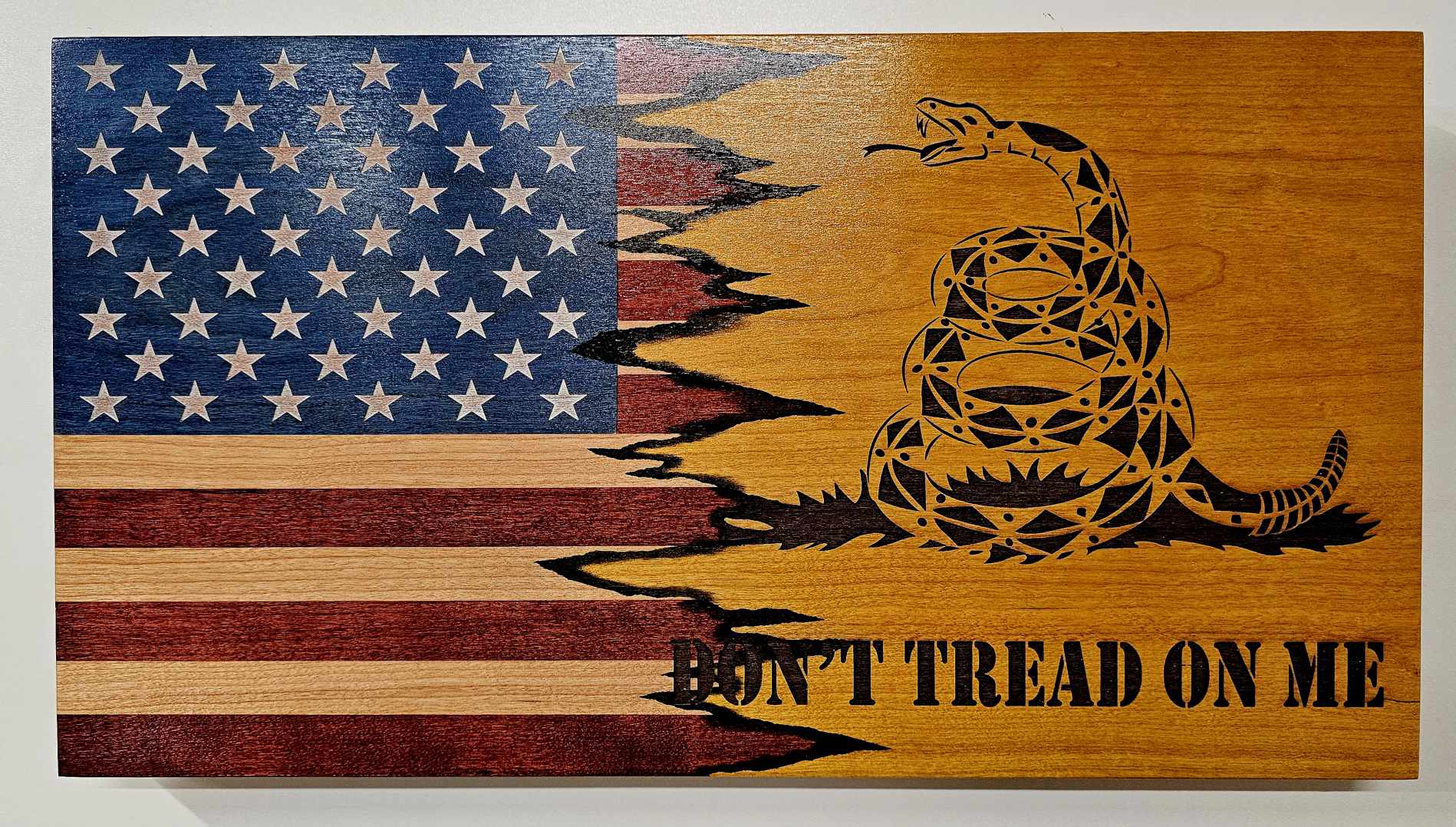 Don't Tread On Me Handcrafted Patriotic Wall Flag – Made by U.S. Veterans