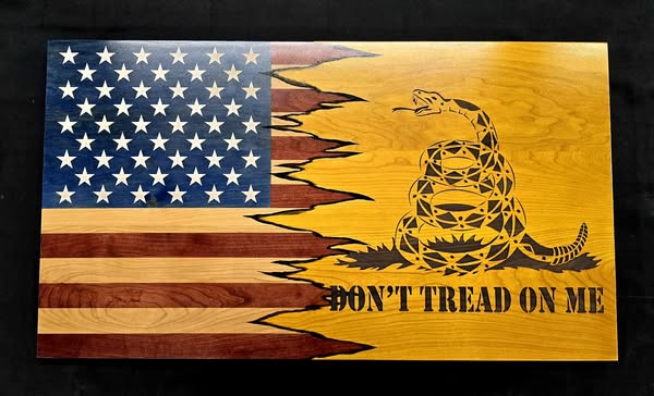 Don't Tread On Me Handcrafted Patriotic Wall Flag – Made by U.S. Veterans