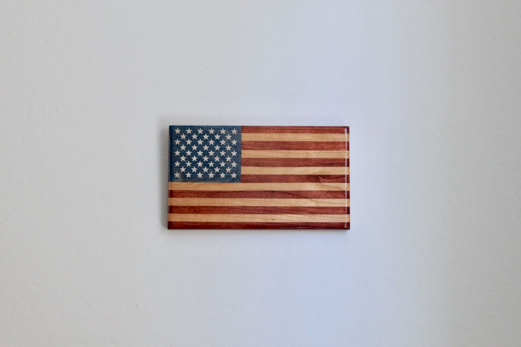 Young Glory Handcrafted Wooden Desktop Flag – Made by U.S. Veterans