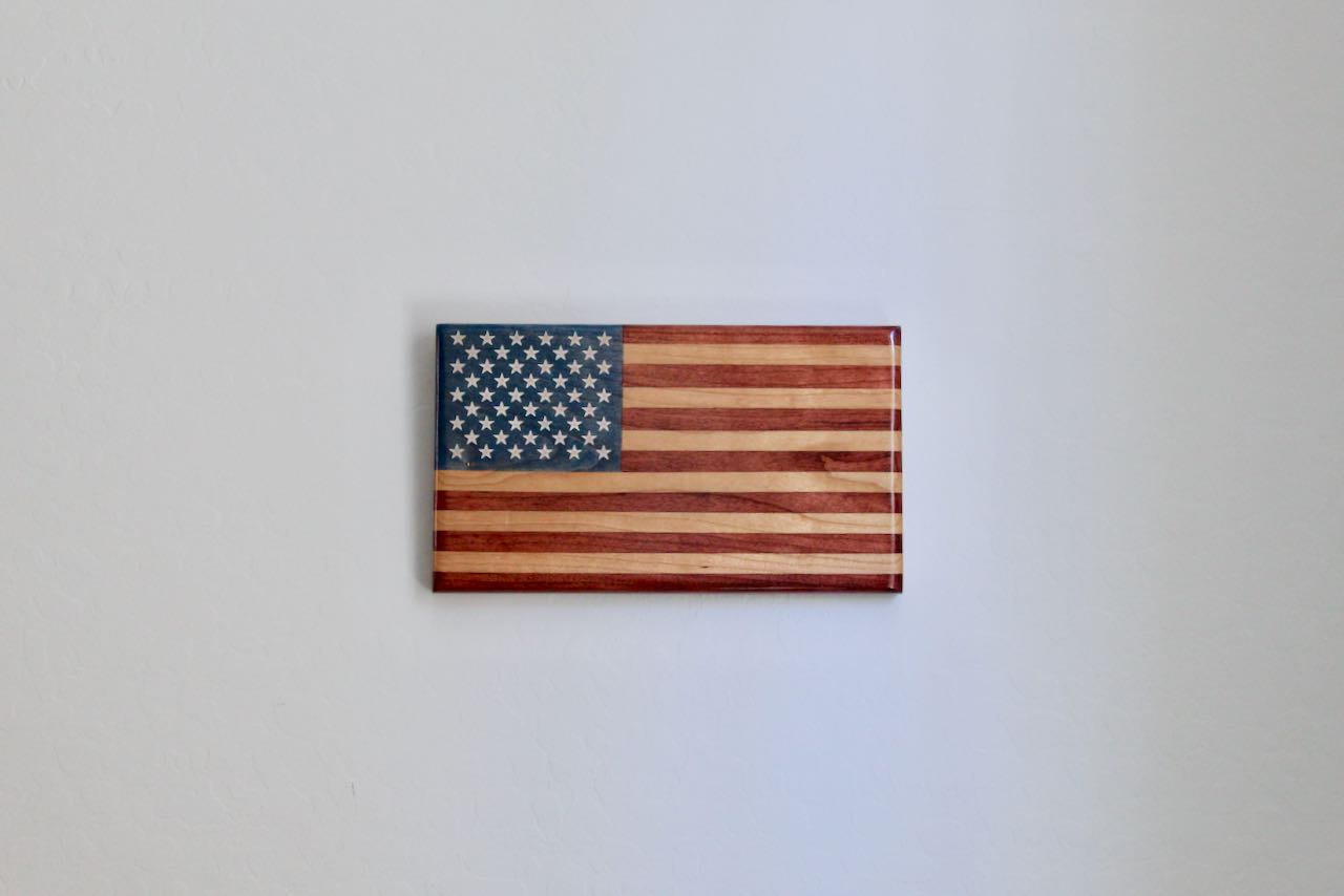 Young Glory Handcrafted Wooden Desktop Flag – Made by U.S. Veterans