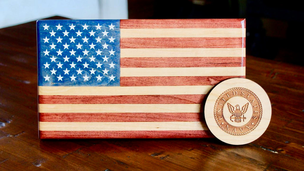 Young Glory Handcrafted Wooden Desktop Flag – Made by U.S. Veterans