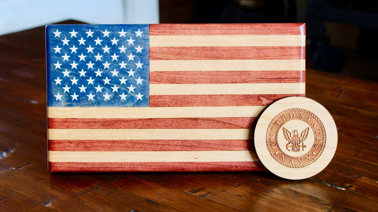Young Glory Handcrafted Wooden Desktop Flag – Made by U.S. Veterans