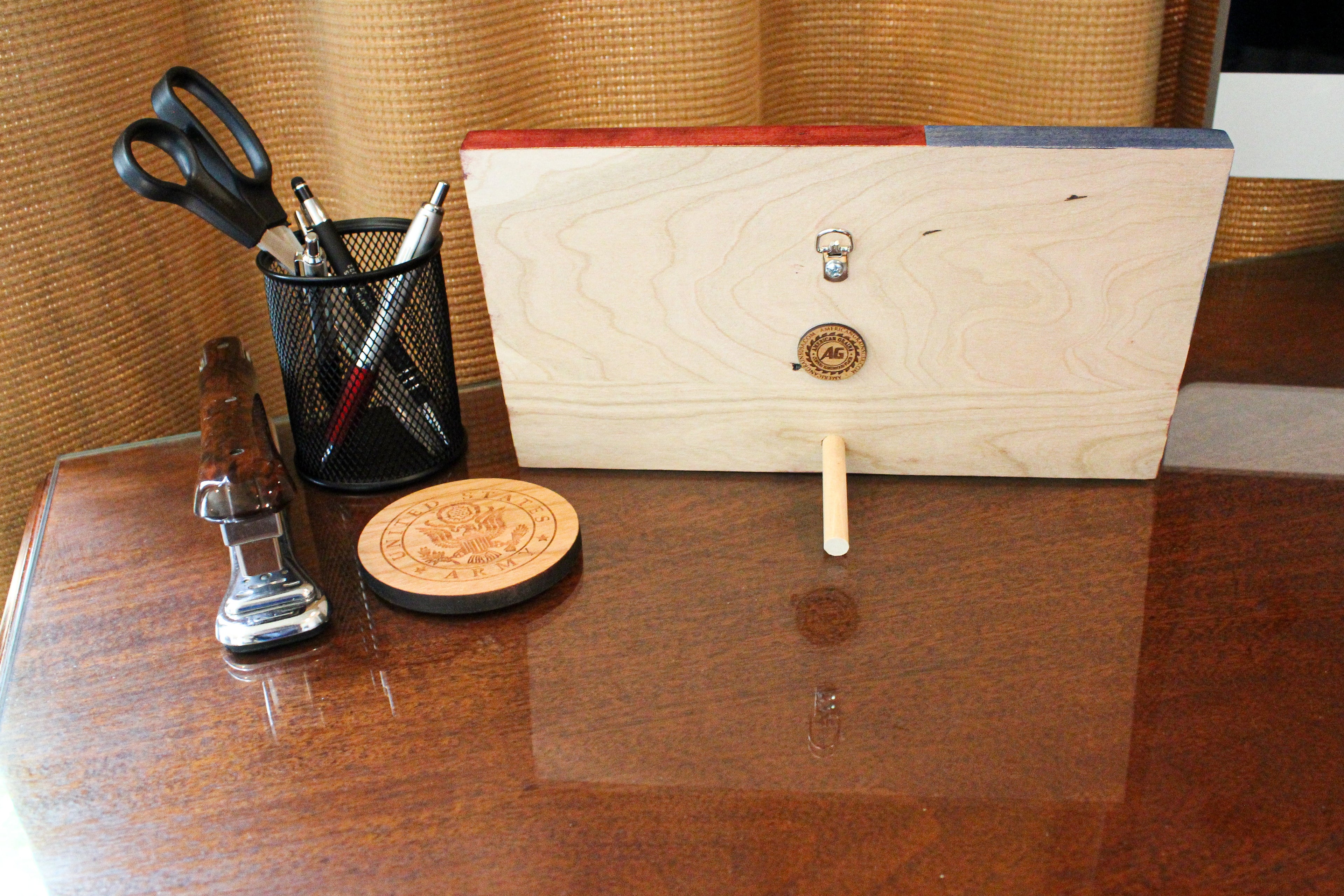 Young Glory Handcrafted Wooden Desktop Flag – Made by U.S. Veterans