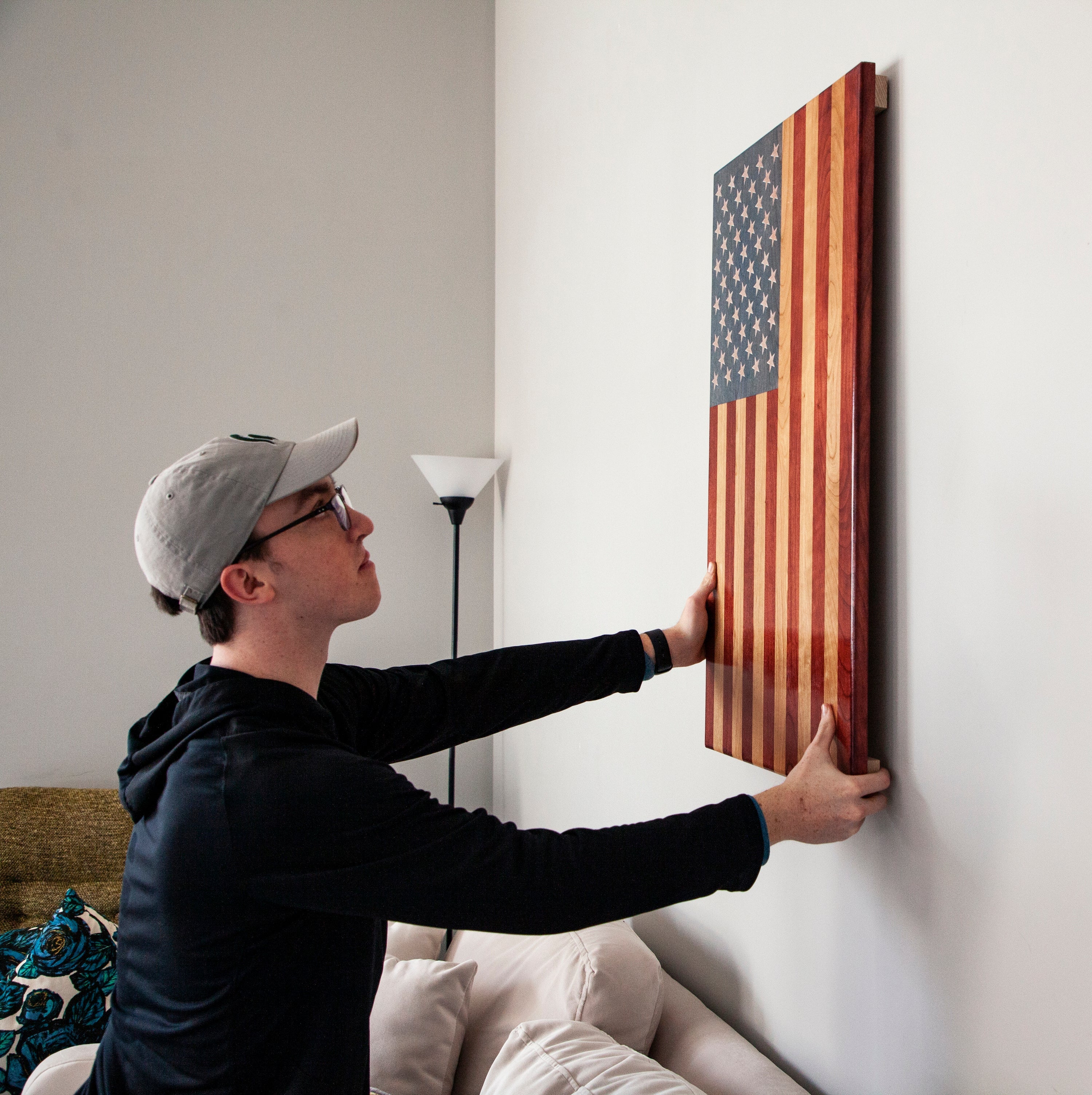 The Patriot Vertical Handcrafted Patriotic Wall Flag – Made by U.S. Veterans