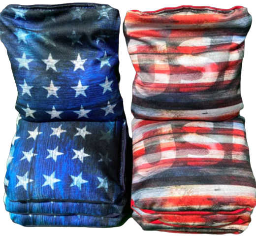 Black and White American Flag Cornhole Boards